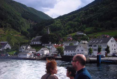 fjord view approaching village