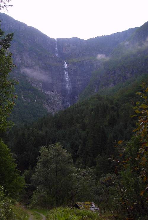 waterfalls in distance
			   